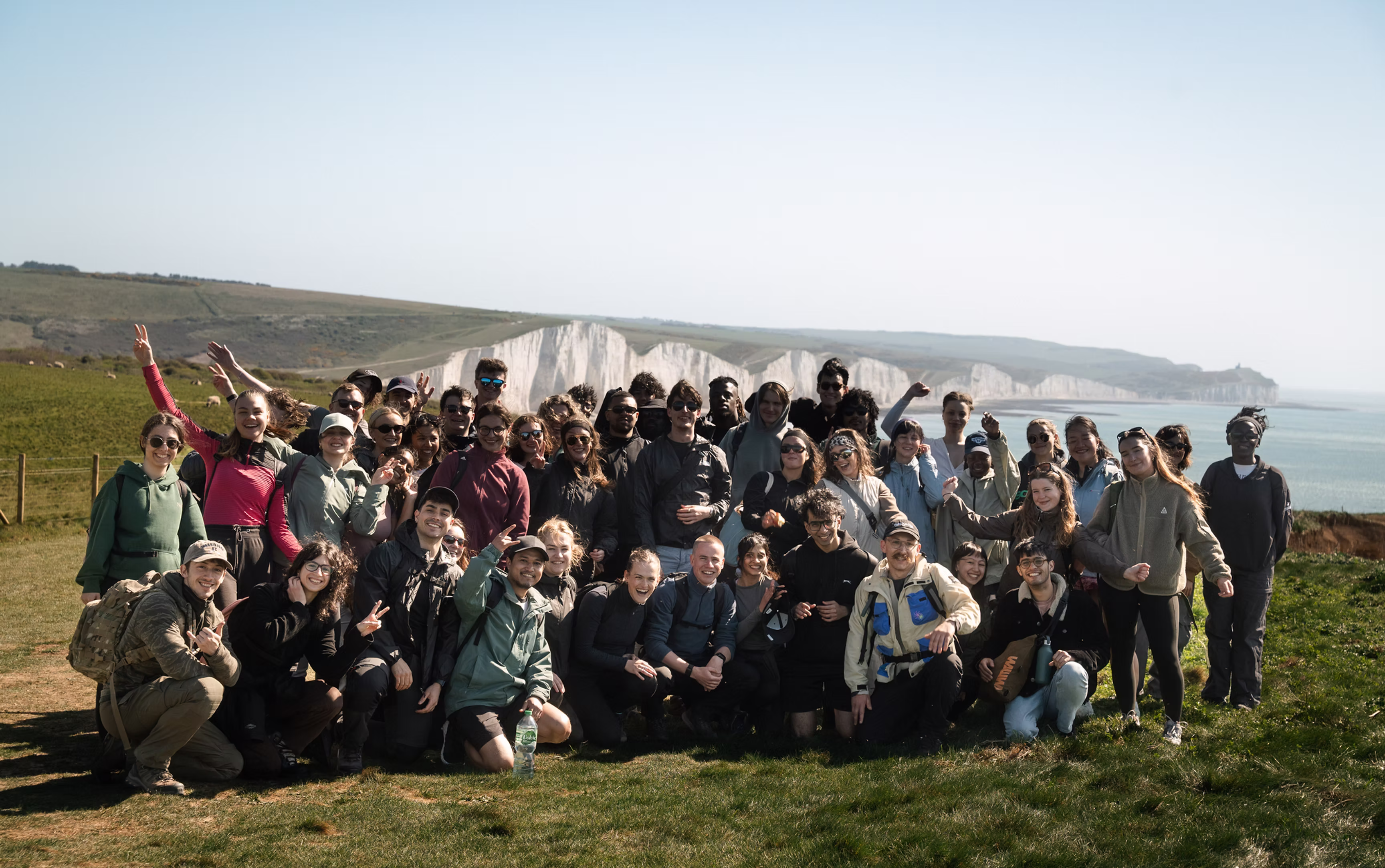 Middle of Nowhere hikers on the Seven Sisters cliffs